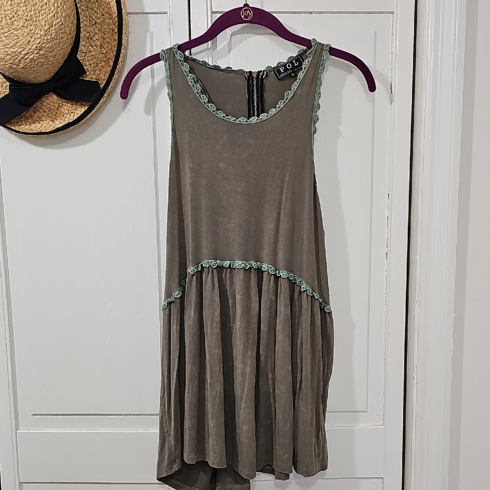 POL Olive Green Babydoll Dress/tunic/top.